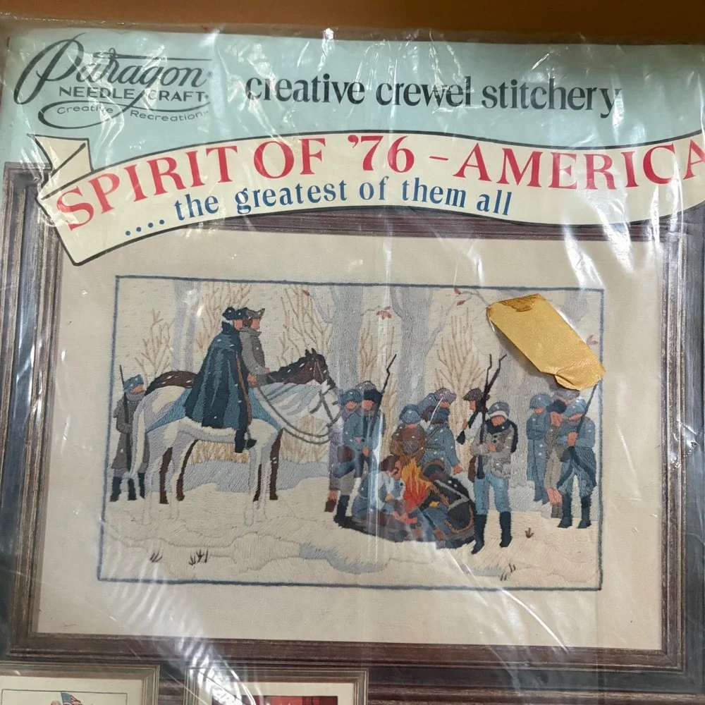 X2 Vtg Paragon Crewel Kits Spirit of 76 Washington & Paul Revere Set 0908 0909